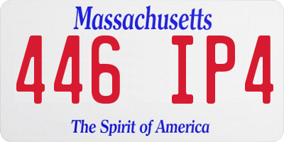MA license plate 446IP4