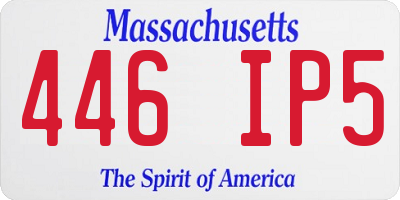 MA license plate 446IP5
