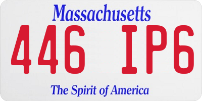 MA license plate 446IP6