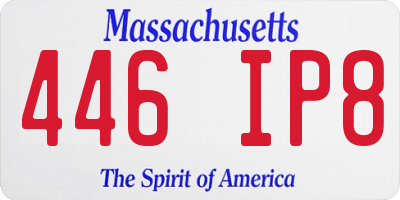 MA license plate 446IP8