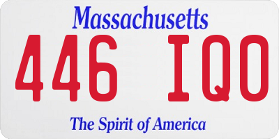 MA license plate 446IQ0