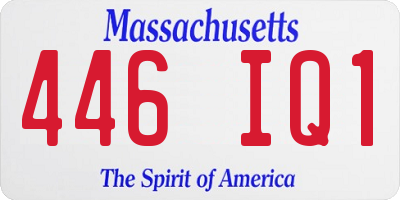 MA license plate 446IQ1