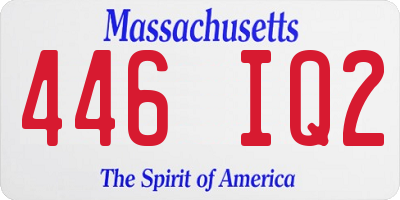 MA license plate 446IQ2