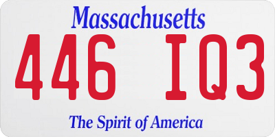 MA license plate 446IQ3