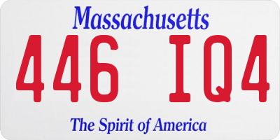 MA license plate 446IQ4