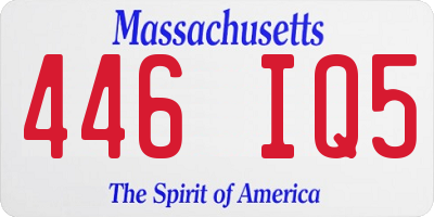 MA license plate 446IQ5