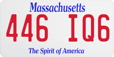 MA license plate 446IQ6
