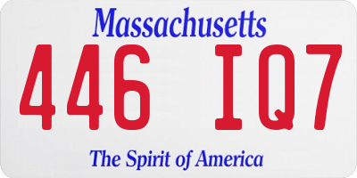 MA license plate 446IQ7