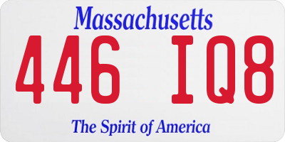 MA license plate 446IQ8