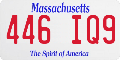 MA license plate 446IQ9