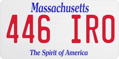 MA license plate 446IR0