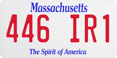 MA license plate 446IR1