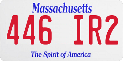 MA license plate 446IR2