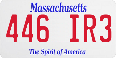 MA license plate 446IR3