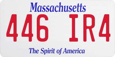 MA license plate 446IR4