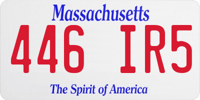 MA license plate 446IR5