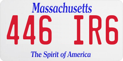 MA license plate 446IR6