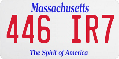 MA license plate 446IR7
