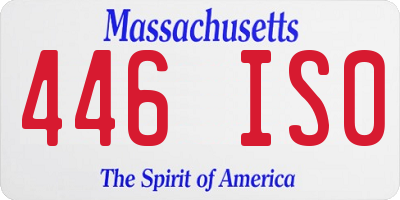 MA license plate 446IS0
