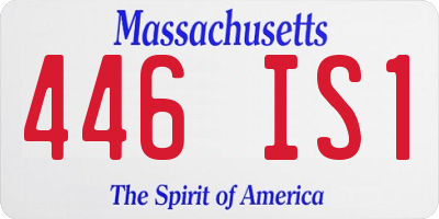 MA license plate 446IS1