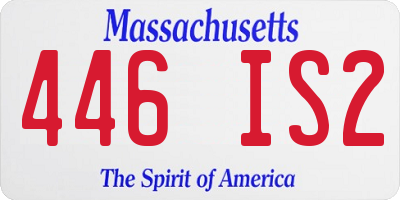 MA license plate 446IS2
