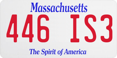MA license plate 446IS3