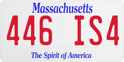 MA license plate 446IS4