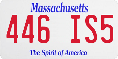 MA license plate 446IS5