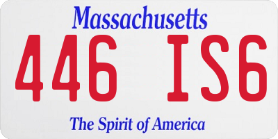 MA license plate 446IS6