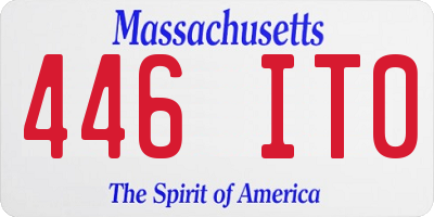 MA license plate 446IT0