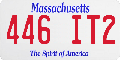 MA license plate 446IT2