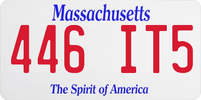 MA license plate 446IT5