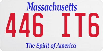MA license plate 446IT6