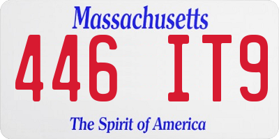 MA license plate 446IT9