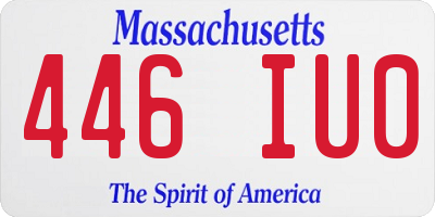 MA license plate 446IU0