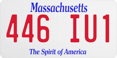 MA license plate 446IU1