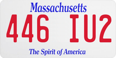 MA license plate 446IU2