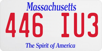 MA license plate 446IU3