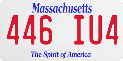 MA license plate 446IU4