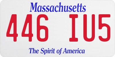 MA license plate 446IU5
