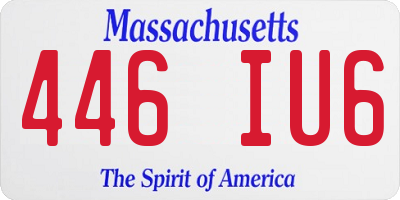 MA license plate 446IU6