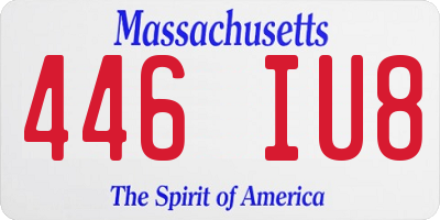 MA license plate 446IU8