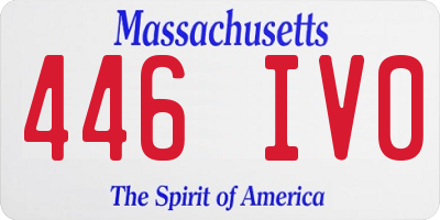 MA license plate 446IV0
