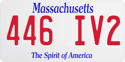 MA license plate 446IV2