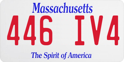MA license plate 446IV4