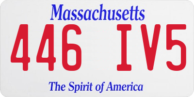 MA license plate 446IV5