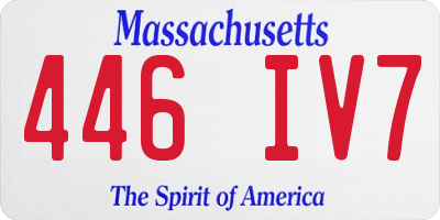 MA license plate 446IV7