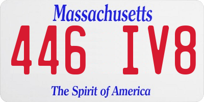 MA license plate 446IV8