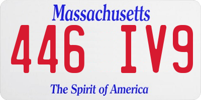 MA license plate 446IV9