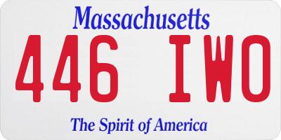 MA license plate 446IW0